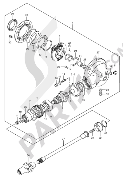 Suzuki INTRUDER VL800Z 2003 23 - PROPELLER SHAFT - FINAL DRIVE GEAR
