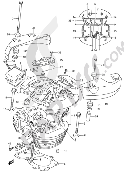 Suzuki INTRUDER VL800Z 2003 3 - REAR CYLINDER HEAD