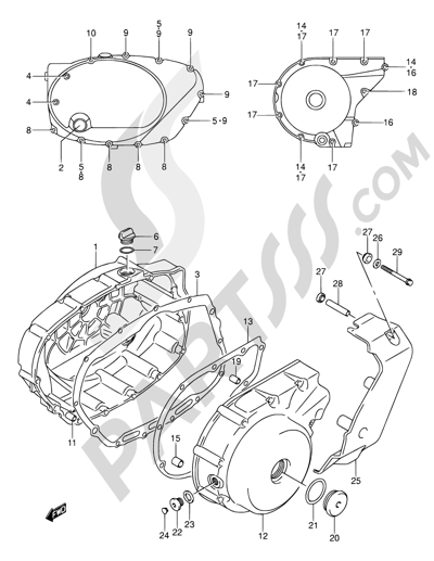 Suzuki INTRUDER VL800Z 2003 6 - CRANKCASE COVER