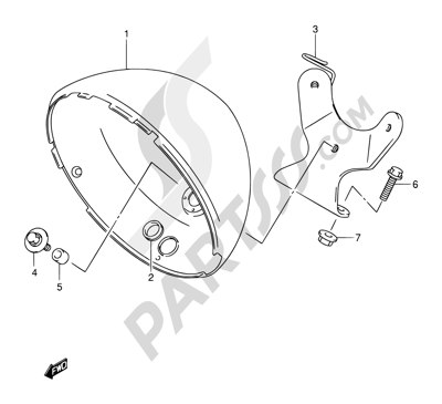 Suzuki INTRUDER VL800Z 2003 42 - HEADLAMP HOUSING (MODEL K1/K2/K3/K4)