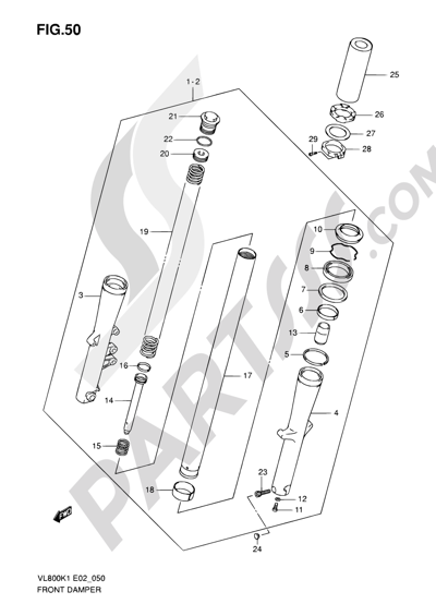 Suzuki INTRUDER VL800Z 2003 50 - FRONT DAMPER (MODEL K1/K2/K3/K4)
