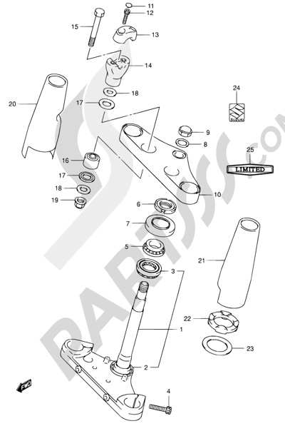Suzuki INTRUDER VL800Z 2003 51 - STEERING STEM (MODEL K1/K2/K3/K4)