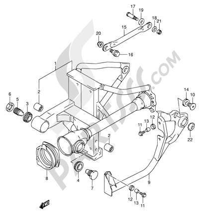 Suzuki INTRUDER VL800Z 2003 55A - REAR SWINGING ARM (MODEL K3/K4/K5)