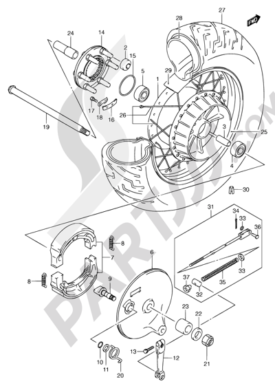 Suzuki INTRUDER VL800Z 2003 57 - REAR WHEEL