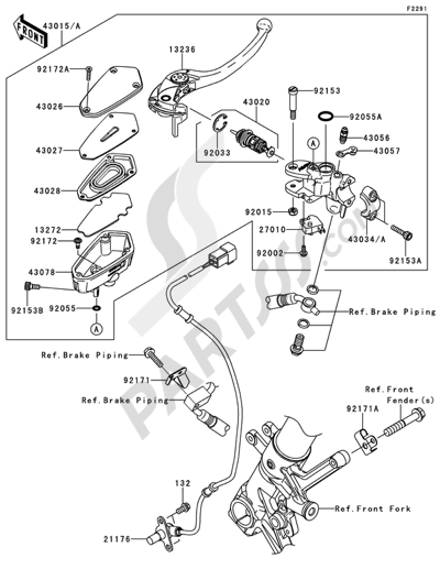 Kawasaki 1400GTR 2008 Front Master Cylinder