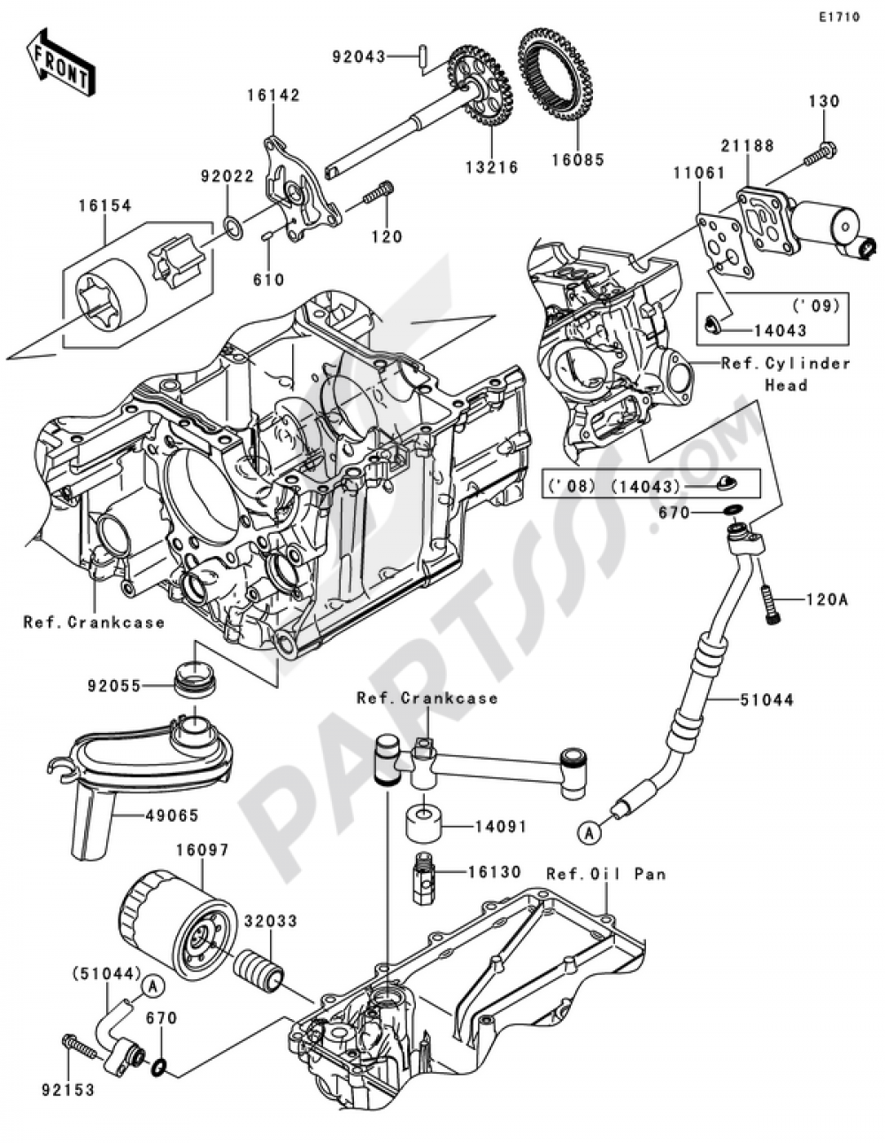08 Kawasaki Concours ZG1400 Front Left Brake Caliper OEM