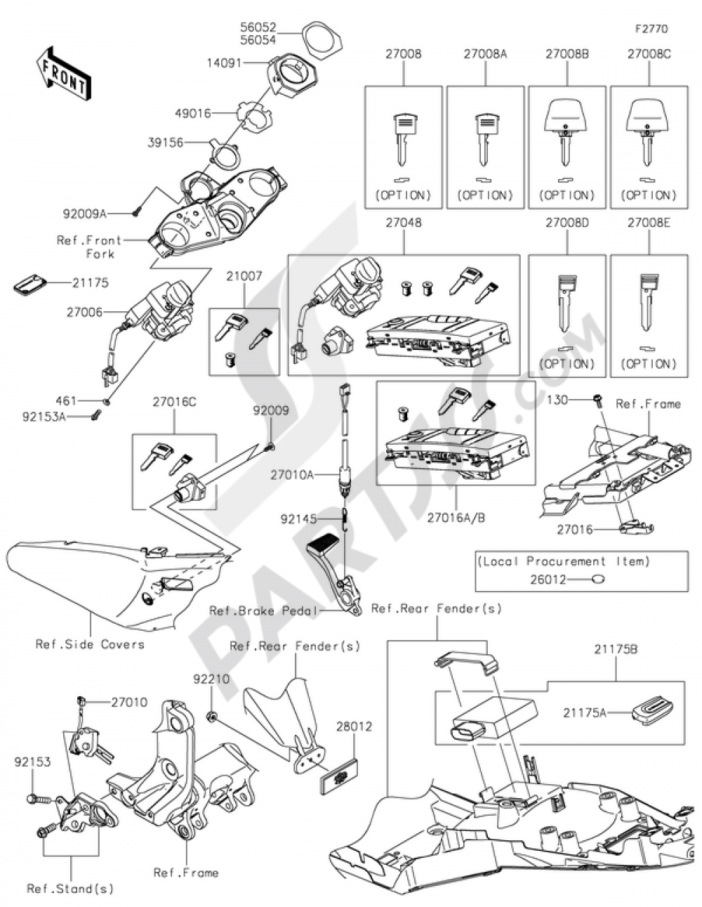 Ignition Switch Kawasaki 1400GTR ABS 2015
