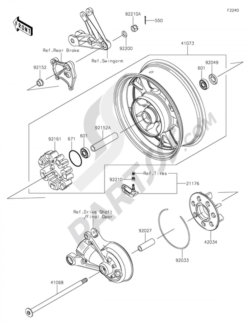 Rear Hub Kawasaki 1400GTR ABS 2016
