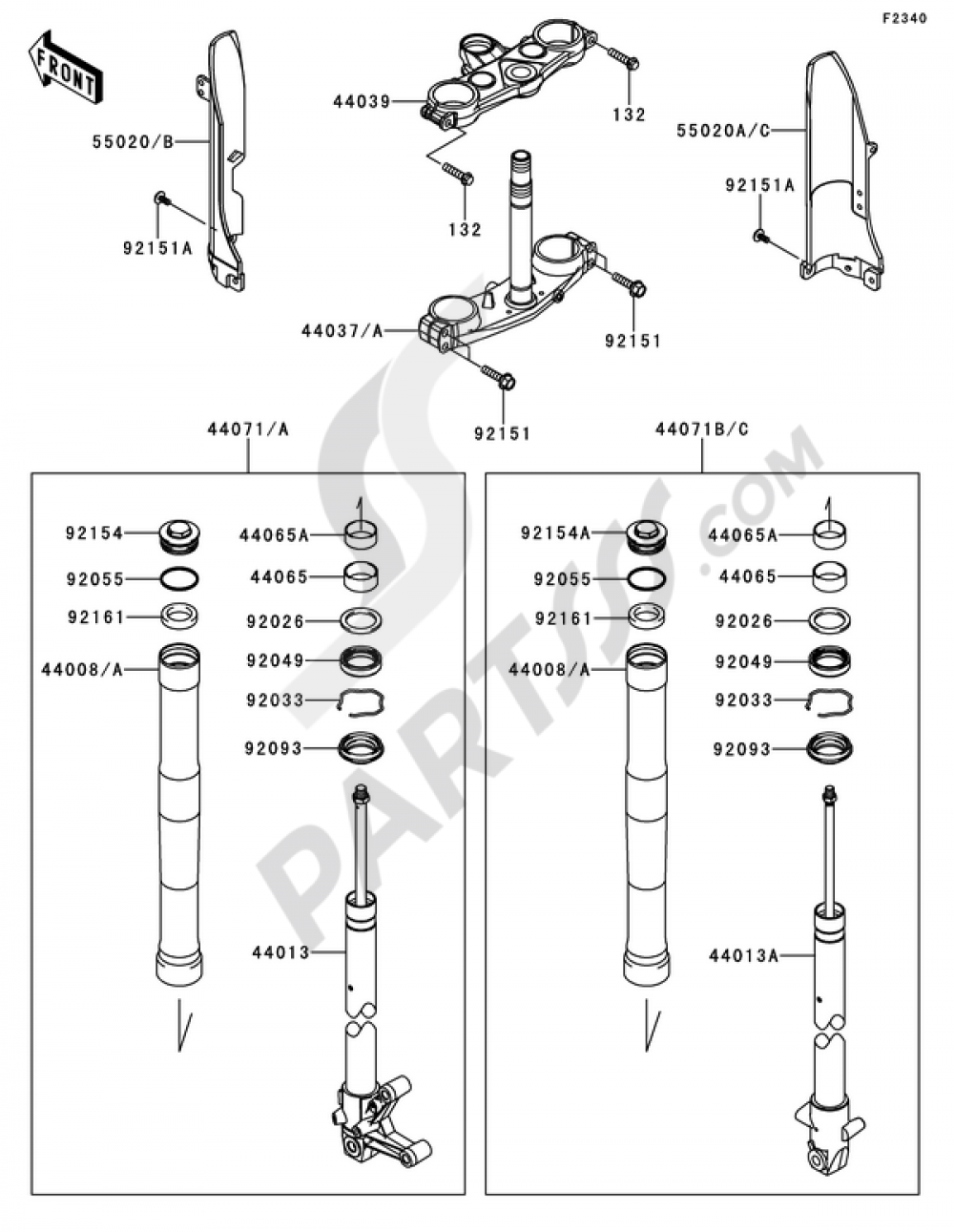 Front Fork Kawasaki D-TRACKER 125 2013