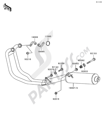 Kawasaki ER-5 2005. 分解図 純正部品をオンライン購入
