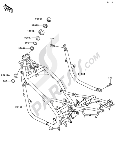 ER-5 部品どり車 Kawasaki ER-5 2005. 分解図 純正部品をオンライン購入