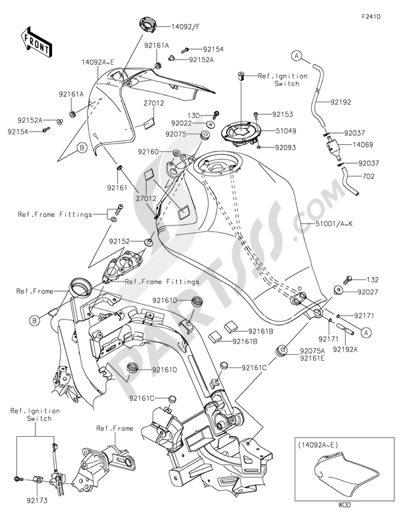 Kawasaki ER-6n 2014 Fuel Tank(1/2)
