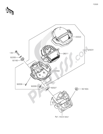 Kawasaki ER-6n 2014 Meter(s)