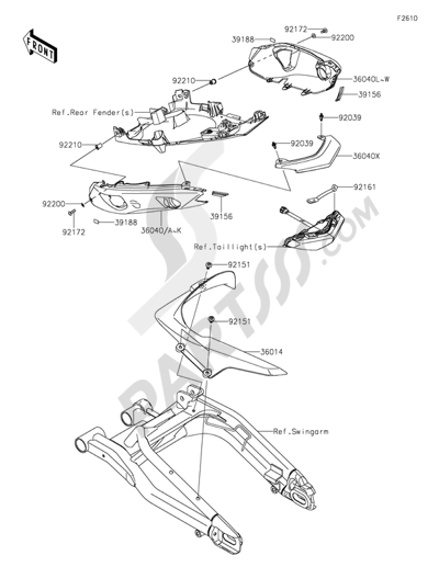 Kawasaki ER-6n 2014 Side Covers/Chain Cover