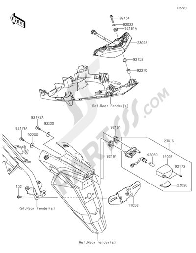 Kawasaki ER-6n 2014 Taillight(s)