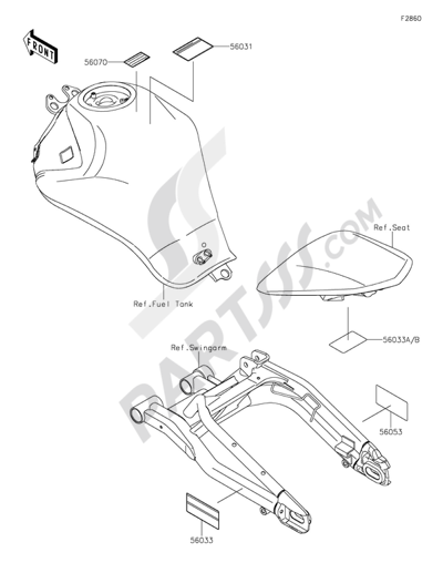 Kawasaki ER-6n 2014 Labels(ECF)