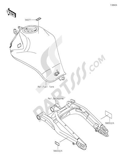 Kawasaki ER-6n 2014 Labels(EDF/EGF)