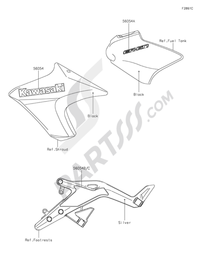 Kawasaki ER-6n 2014 Decals(Red)(EDS)