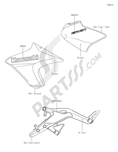 Kawasaki ER-6n 2014 Decals(Black)(EDS)