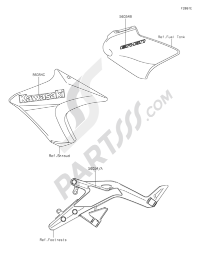 Kawasaki ER-6n 2014 Decals(Green)(EEF)