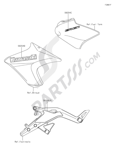 Kawasaki ER-6n 2014 Decals(Black)(EEF)