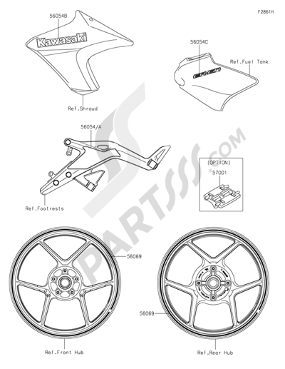 Kawasaki ER-6n 2014 Decals(Green)(EFF)