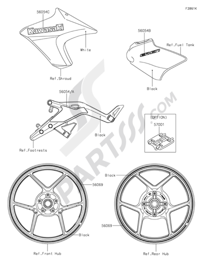 Kawasaki ER-6n 2014 Decals(White)(EFF)