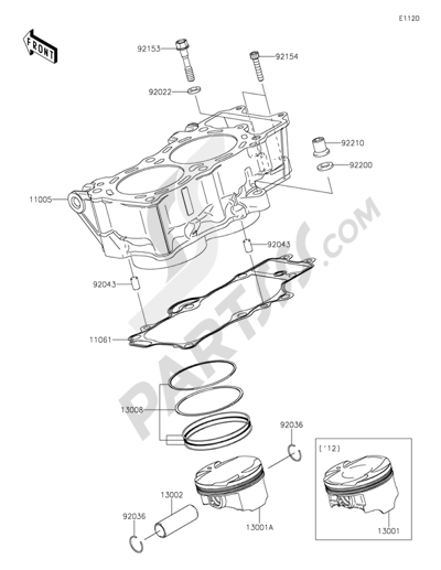 Kawasaki ER-6n 2014 Cylinder/Piston(s)