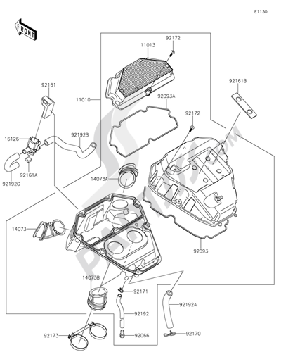 Kawasaki ER-6n 2014 Air Cleaner