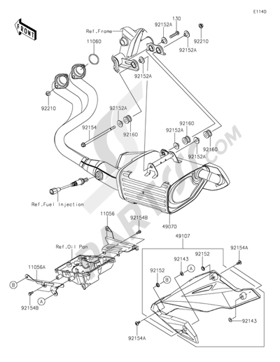 Kawasaki ER-6n 2014 Muffler(s)