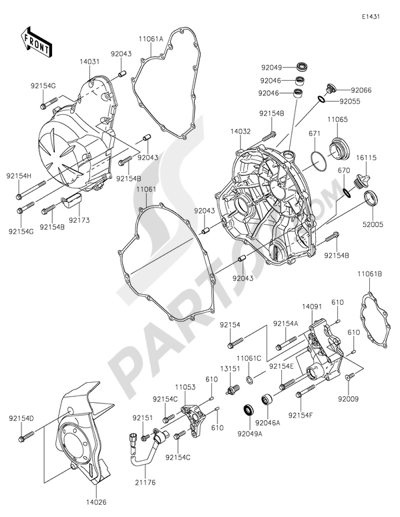 Kawasaki ER-6n 2014 Engine Cover(s)
