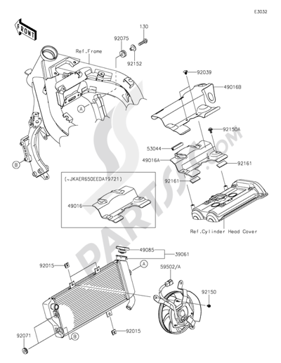 Kawasaki ER-6n 2014 Radiator