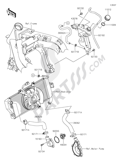 Kawasaki ER-6n 2014 Water Pipe