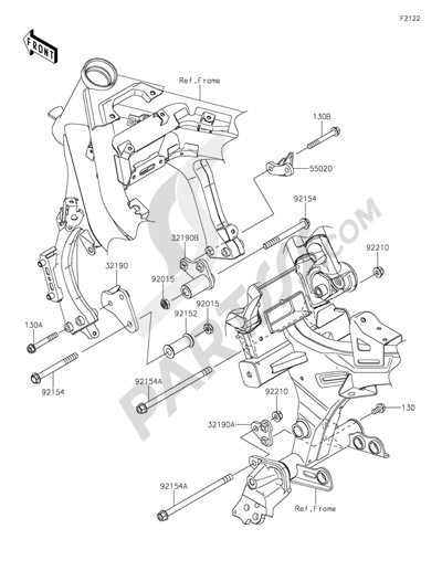Kawasaki ER-6n 2014 Engine Mount
