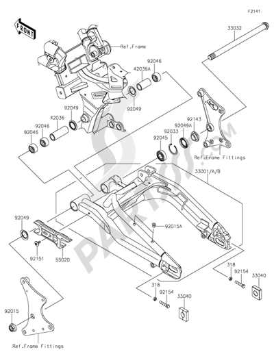 Kawasaki ER-6n 2014 Swingarm