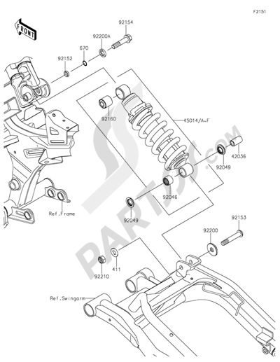 Kawasaki ER-6n 2014 Suspension/Shock Absorber