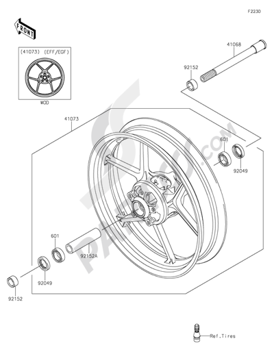 Kawasaki ER-6n 2014 Front Hub