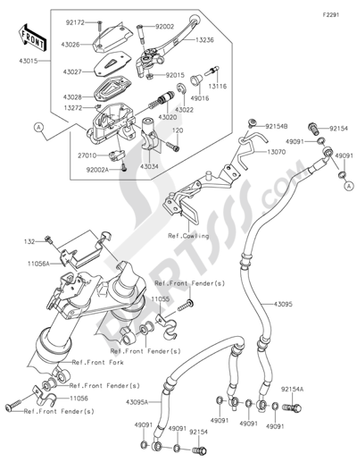 Kawasaki ER-6n 2014 フロントマスターシリンダー