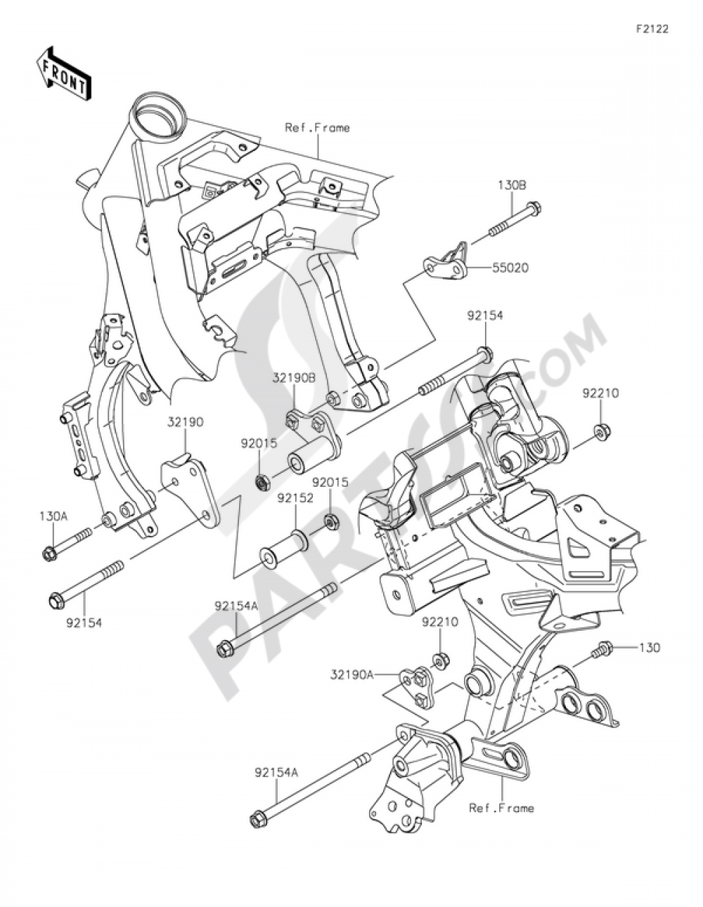 Engine Mount Kawasaki ER-6n 2014
