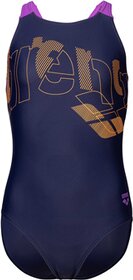 GIRL'S ARENA TALES SWIMSUIT V BACK - 790/NAVY-VIOL