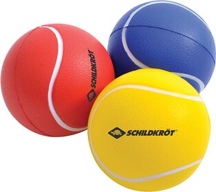 Schildkröt Soft Bälle, 3er Set (gelb, rot, blau), Ø7cm, weicher PU-Schaum, guter Absprung, für Beachball, Beachtennis etc., 970046 000 -
