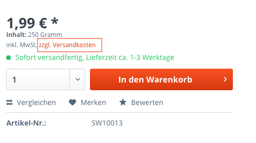 Versandkosten