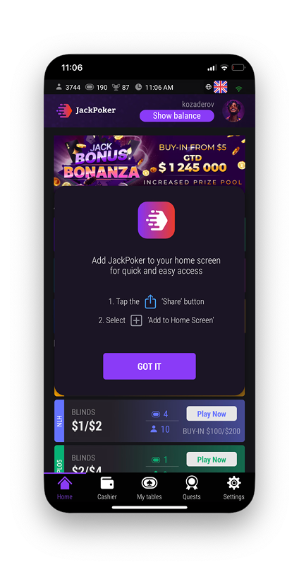 How to install JackPoker on iOS