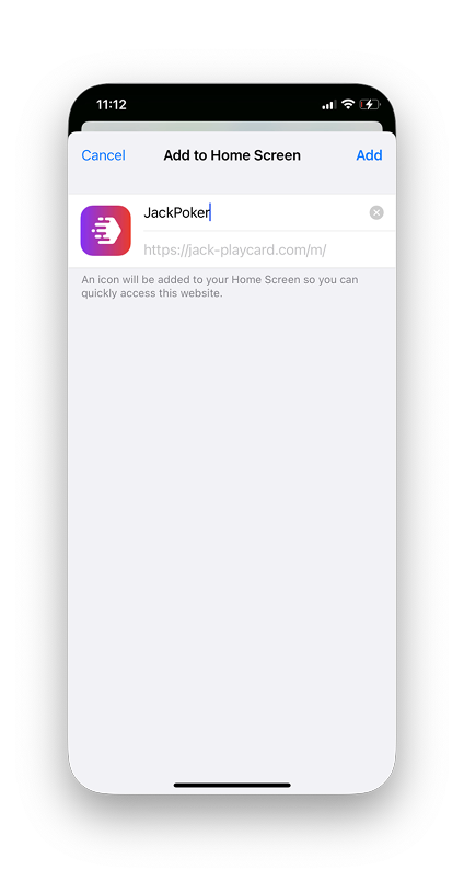 How to add JackPoker to your home screen