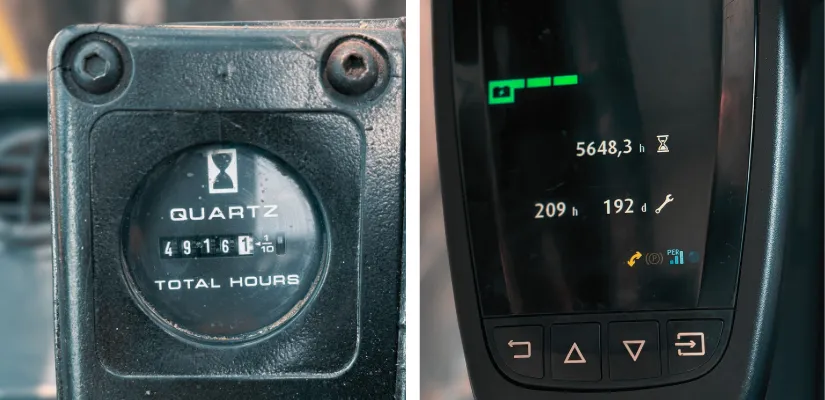 Analoog vs. digitale urenteller heftruck
