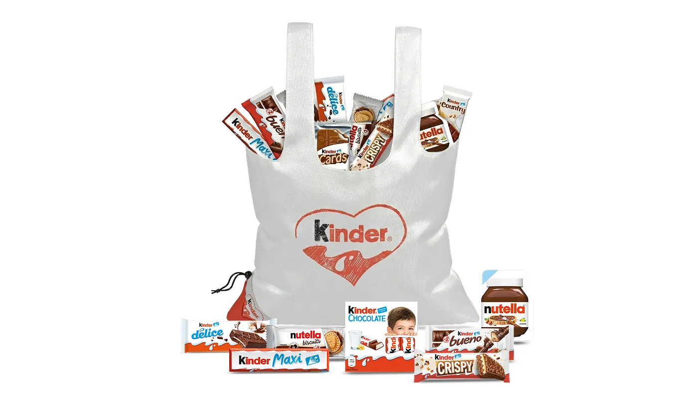 SAC composé de 12 produits Kinder & Nutella