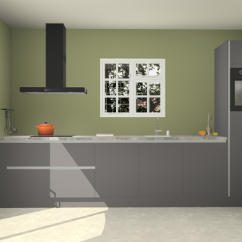 Onyxgrijze greeploze keuken Sofia 26402