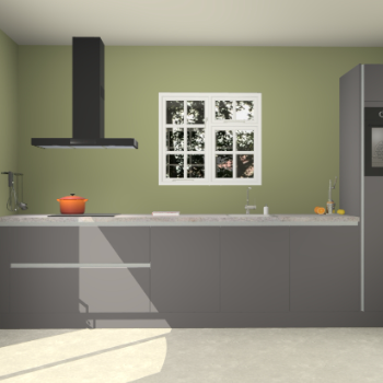 Onyxgrijze greeploze keuken Sofia 26408