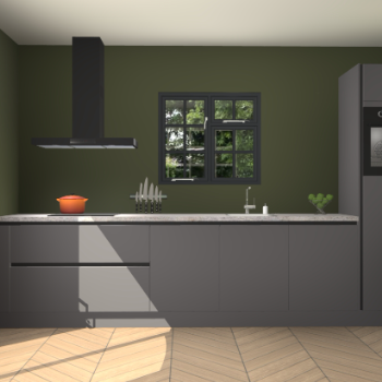 Onyxgrijze greeploze keuken Sofia 26411