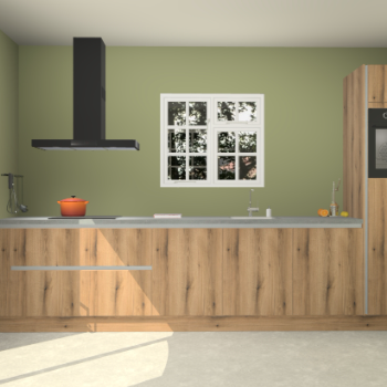 Gouden eiken greeploze keuken Sofia 27184